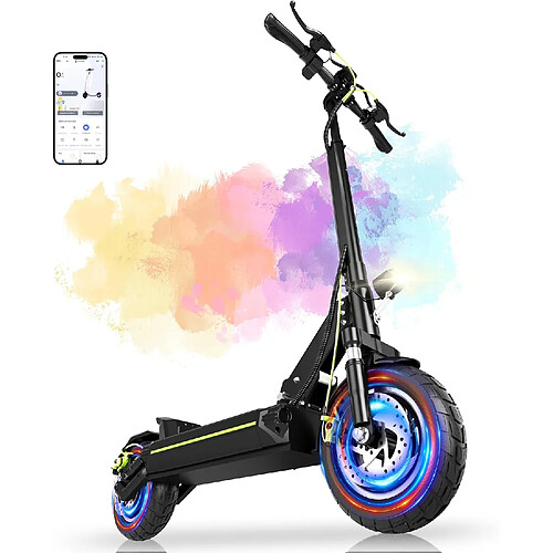 Trottinette électrique TODIMART D5- 800W Peak 10" Autonomie 45KM-Max 45Km/h-APP Control