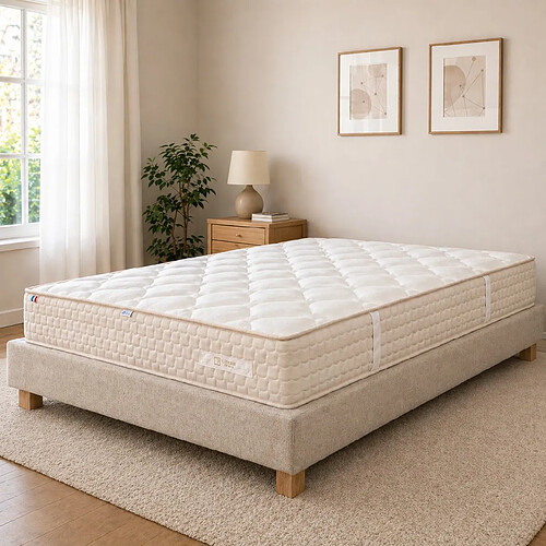LUXURY LITERIE Ensemble matelas Sublime, sommier beige