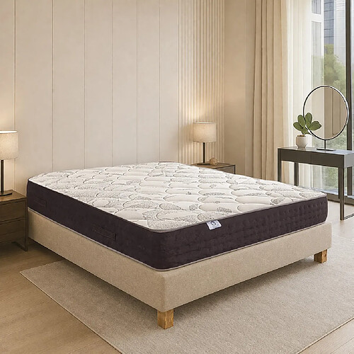 LUXURY LITERIE Ensemble matelas Serenite, sommier beige