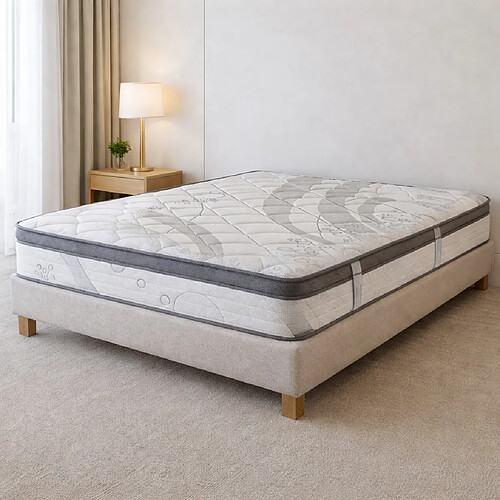 LUXURY LITERIE Ensemble matelas Relaxation, sommier beige