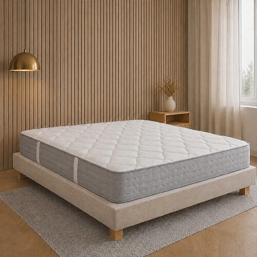 LUXURY LITERIE Ensemble matelas Zen, sommier beige