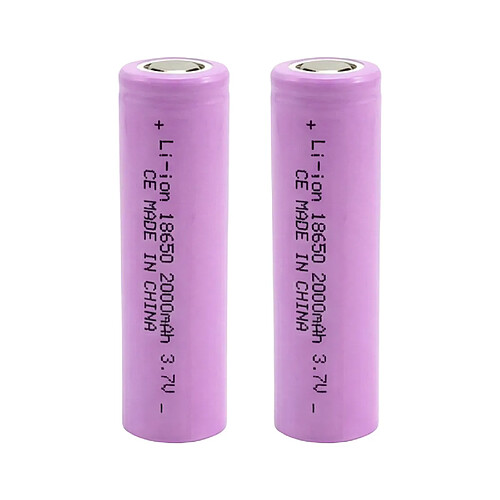 Avizar Lot de 2 Batteries Lithium Rechargeable 3.7V 2000mAh Compacte Électronique Rose