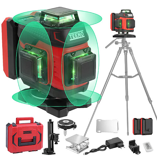 TEENO Laser Niveau 360° Vert ,5400mAh Autonivelant, Portable et Léger
