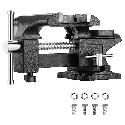 Teeno Etau d'établi en fonte d'acier, largeur 113 mm