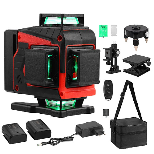 TEENO Laser Niveau 360° Vert Autonivelant - 4D 16L - Rechargeable avec Trépied