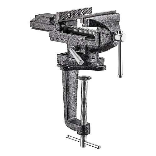 Teeno Etau d'établi 85mm avec base pivotante à 360 degrés, en acier moulé, force de serrage