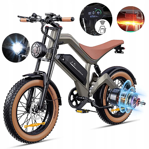 LIZIFLY Vélo électrique - M20 - Moteur 1500W - Batterie 48V 18.2Ah - Autonomie 100km
