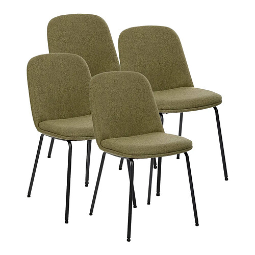 Pegane Lot de 4 chaises de salle à manger coloris Vert cèdre