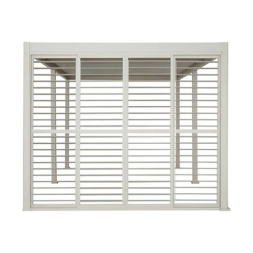 Persiennes coulissantes pour pergola Evora côté 3 m Argile - Hespéride
