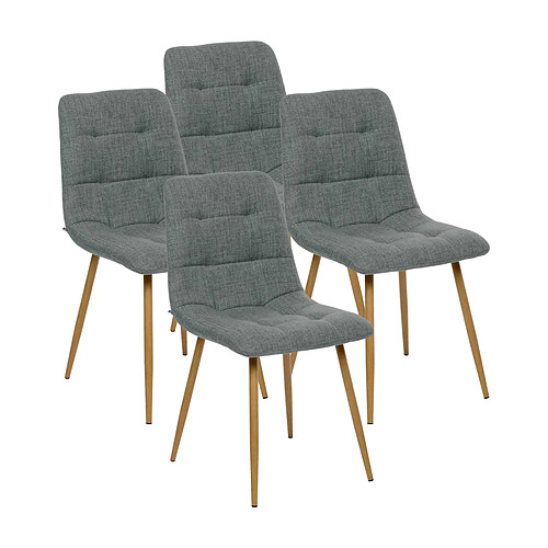 Pegane Lot de 4 chaises de salle à manger coloris vert tilleul