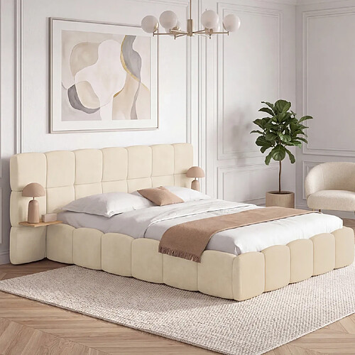 Idmarket Lit coffre double NUAGE