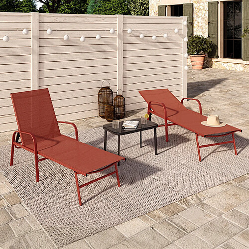 Idmarket Transats FIDJI terracotta