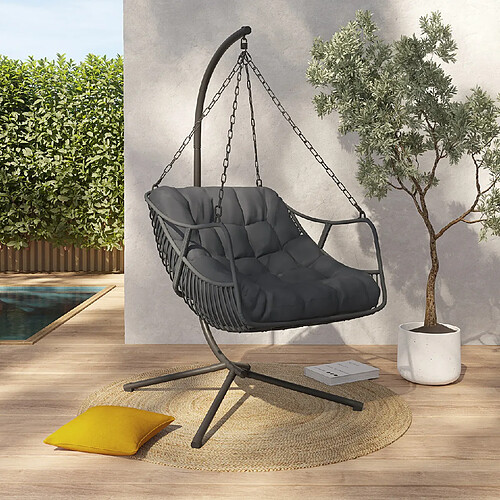 Idmarket FAUTEUIL RELAX SUSPENDU GRIS