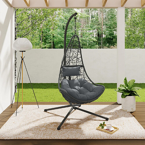 Idmarket FAUTEUIL SUSPENDU GRIS