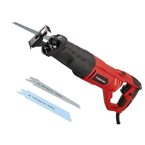 Teeno Scie sabre filaire 850 W, avec câble, gâchette de vitesse variable, 2 lames