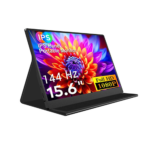 Moniteur portable FOPO S6, 15,6", 144 Hz, IPS, 1920 x 1080, 16:9, USB-C, mini HDMI, noir