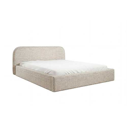 Casanova Lit coffre tissu chenille Beige 200x200cm