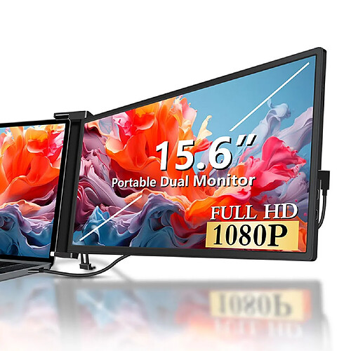 Moniteur portable FOPO S3, 15,6", IPS, 1920 x 1080, 16:9, USB-C, mini HDMI, noir