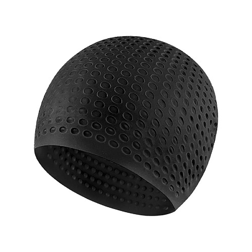 INF Bonnet de bain à bulles en silicone - Confortable et protecteur Black