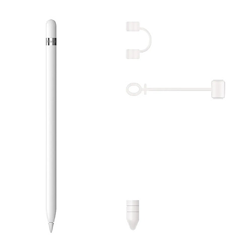 INF Ensemble de 3 embouts de protection en silicone pour Apple Pencil - Blanc