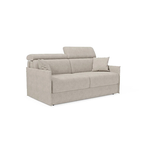 Divani.store Miryam Canapé lit en tissu imperméable 189 cm (mat.160x197) crème