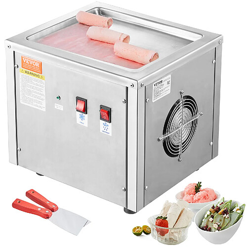 VEVOR Machine à Glace Roulée Plancha à Glace en Rouleau 28x24x2 cm Lait Yaourt