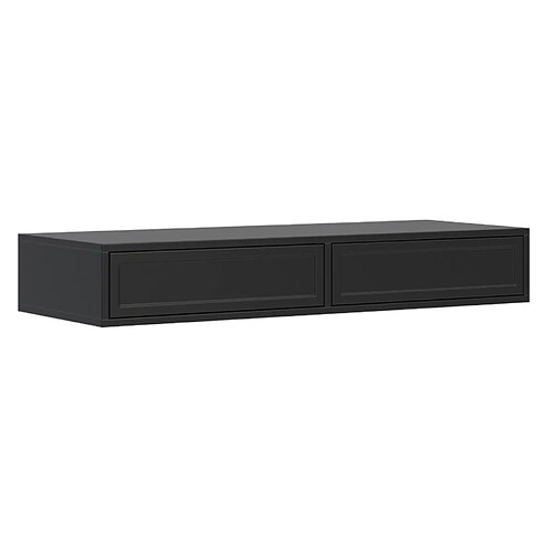 SELSEY - Coiffeuse VELVETO - 110 cm - noir