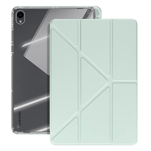 Avizar Étui pour Galaxy Tab S11 avec Fonction Support Modulable Design Origami Vert pâle