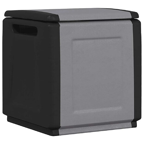 vidaXL Boîte de rangement de jardin 54x53x57 cm 130 L Gris foncé noir