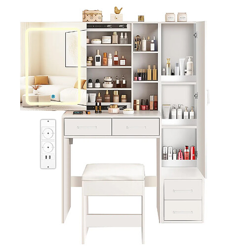 ByteLike Coiffeuse avec miroir LED