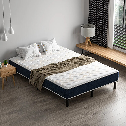DEWINNER Combinaison lit 90x200cm, matelas en mousse à mémoire de forme, 15 cm d'épaisseur