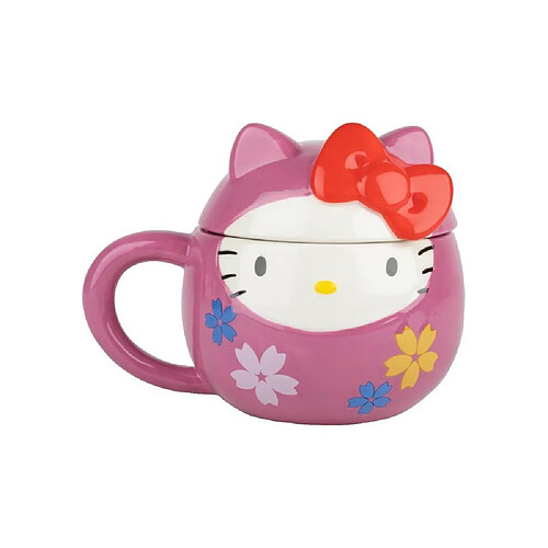 KONIX Hello Kitty 3D Daruma - Tasse en céramique 320 ml - Rose