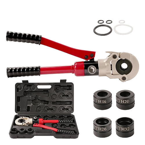 Teeno Pince à sertir rouge multi-couches 100kN pour raccords : TH16, TH20, TH26, TH32