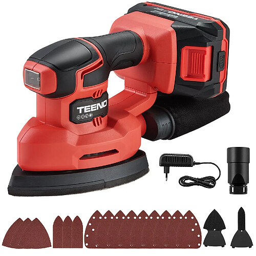 TEENO 3 en 1 Ponceuse Multifonctionnelle sans fil, 20V, 2A, 13000 rpm