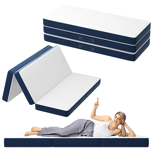 DEWINNER Matelas Pliant Triple 160X195CM, Matelas Polyvalent, 15cm Mousse épaisse