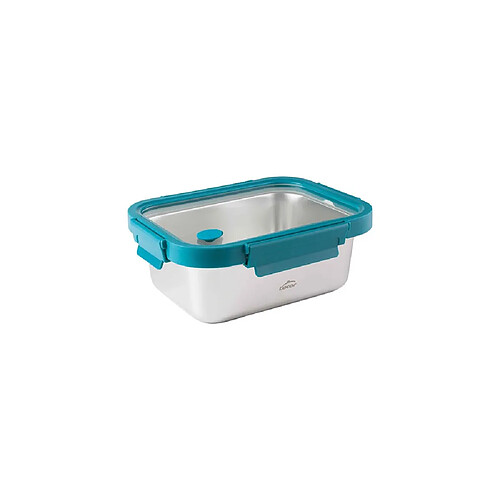 LACOR Etern Boîte repas rectangulaire 1,8 L inox - Couvercle verre valve - ClipLock
