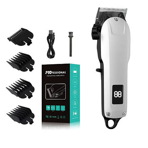 INF Tondeuse à Cheveux Intelligente Silencieuse avec Écran LED et Lames en Titane