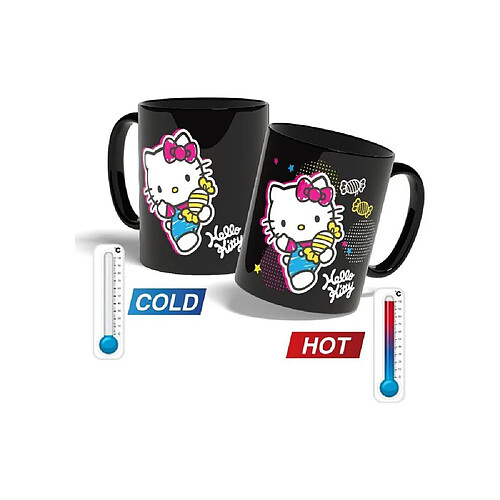 KONIX Hello Kitty - Tasse thermo-réactive 320 ml - Noir
