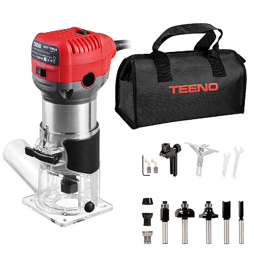 TEENO Affleureuse Électrique 710W 13000-33000 RPM Avec Housse anti Poussière, Affleureuse à