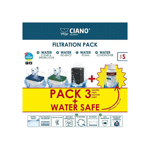 CIANO Pack Maintenance Filtration Aquarium Taille S pour CF20/40