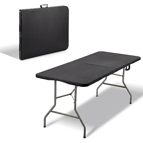 DEWINNER Table pliante 180x74x74cm, 6 ou 8 places, table pliante d'extérieur avec verrou