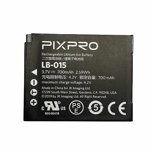 Batterie Kodak PixPro WPZ2 LB-015 - 700 mAh Lithium-Ion