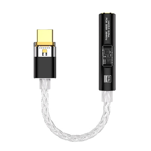INF Adaptateur audio USB-C vers jack 3,5 mm BA23 avec DAC intégré Black