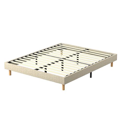 DEWINNER Sommier Tapissier 160x200cm , 14 lattes, Comfort, beige