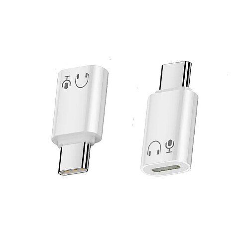 INF Adaptateur Lightning Femelle vers USB-C Mâle en Aluminium - Écouteurs HiFi White