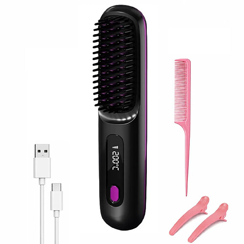 INF S7 Lisseur et fer à boucler portable sans fil Black