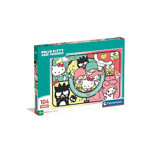 Clementoni Puzzle 104 pièces Hello Kitty et ses Amis - 48,5 x 33,5 cm
