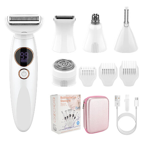 INF Rasoir électrique 5 en 1 pour femme, blanc