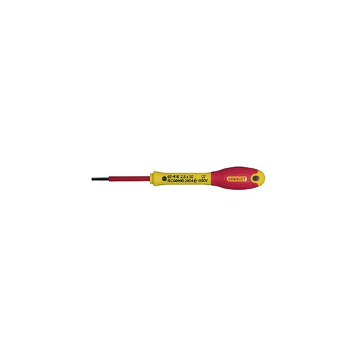 Stanley FATMAX 1000V - Tournevis électricien plat 2,5 x 50 mm - Jaune