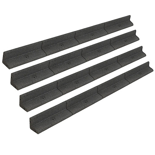 Monstershop 4 Bordures de Jardin 1,2 m Caoutchouc Gris Flexible 4,8 m Jardin Parterre